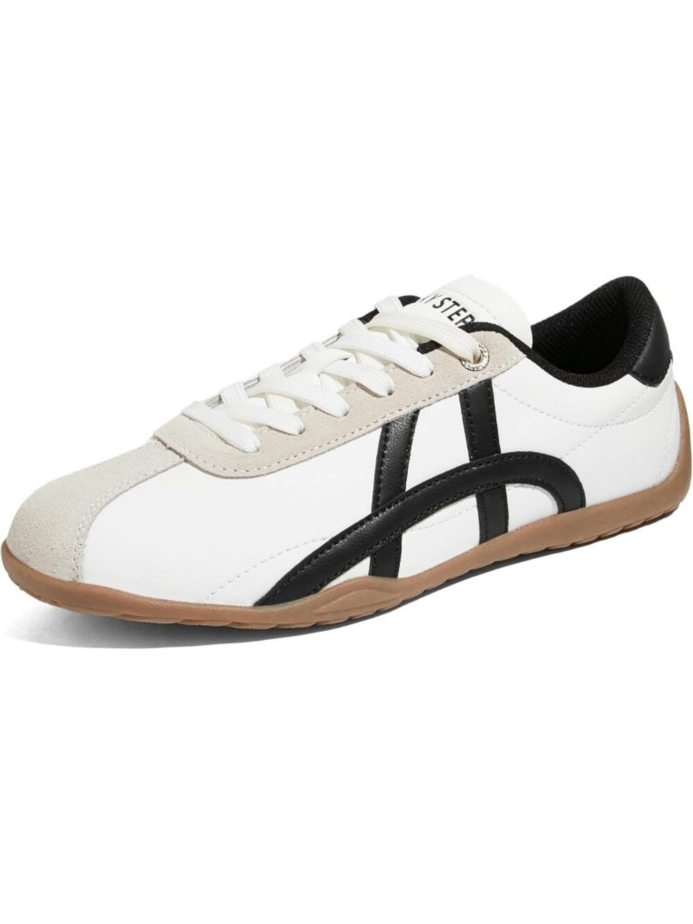Women's White/Black Lightweight Trendy Fashion Thin Sole Walking Sneakers